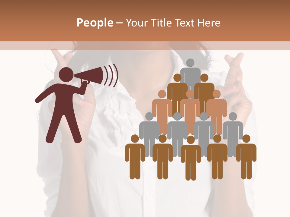 African American Businesswoman Smiling Showing Fingers Crossed PowerPoint Template