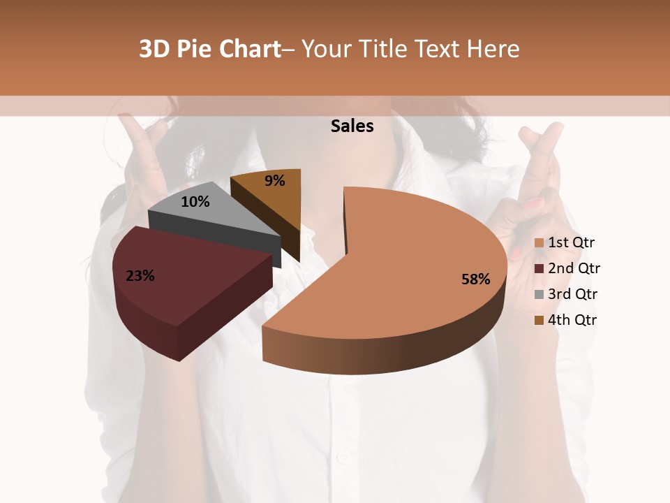 African American Businesswoman Smiling Showing Fingers Crossed PowerPoint Template