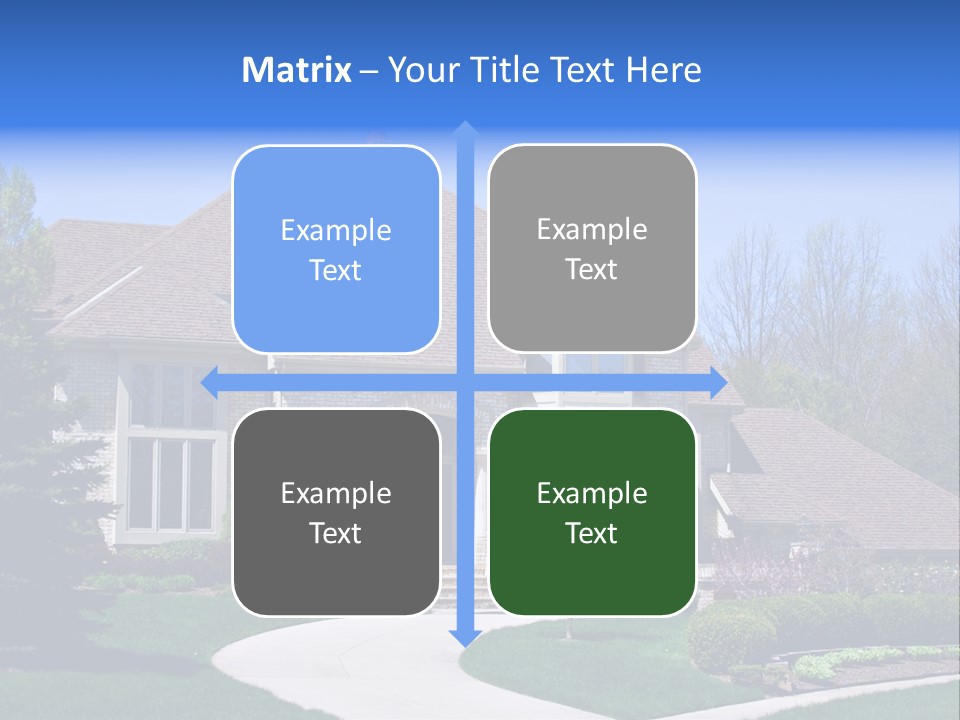 A Large House With A Fountain In Front Of It PowerPoint Template