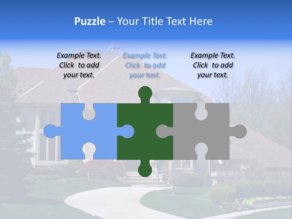 A Large House With A Fountain In Front Of It PowerPoint Template