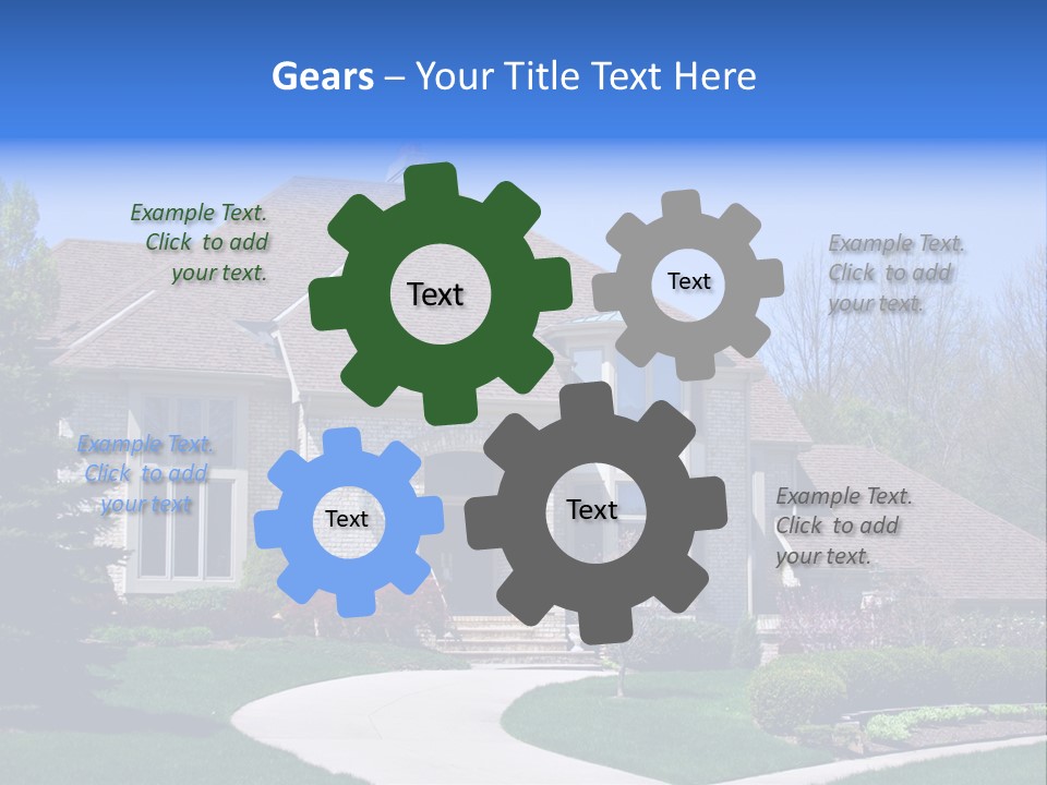 A Large House With A Fountain In Front Of It PowerPoint Template