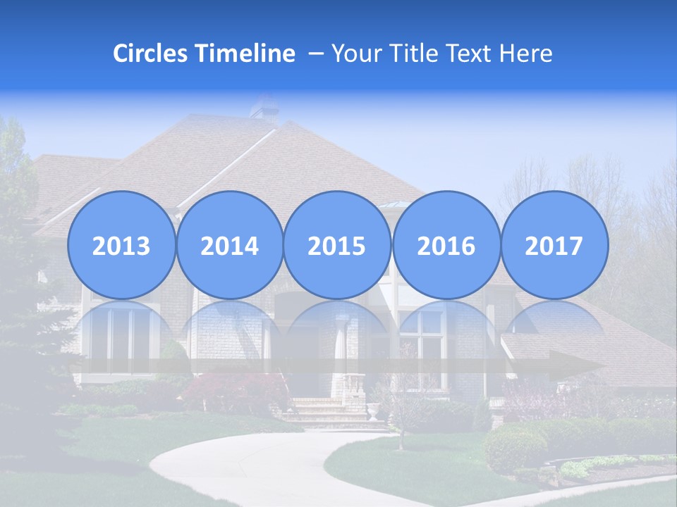 A Large House With A Fountain In Front Of It PowerPoint Template