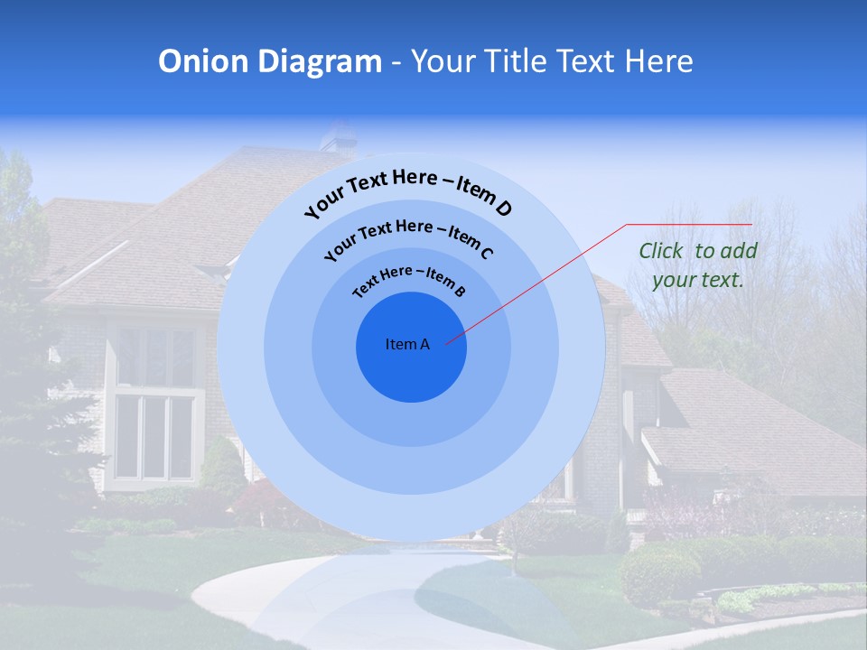 A Large House With A Fountain In Front Of It PowerPoint Template