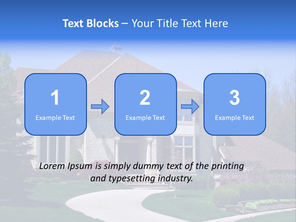 A Large House With A Fountain In Front Of It PowerPoint Template