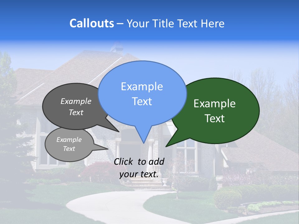 A Large House With A Fountain In Front Of It PowerPoint Template