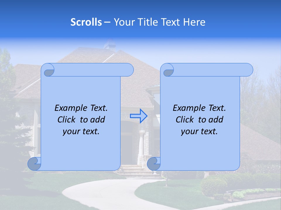 A Large House With A Fountain In Front Of It PowerPoint Template