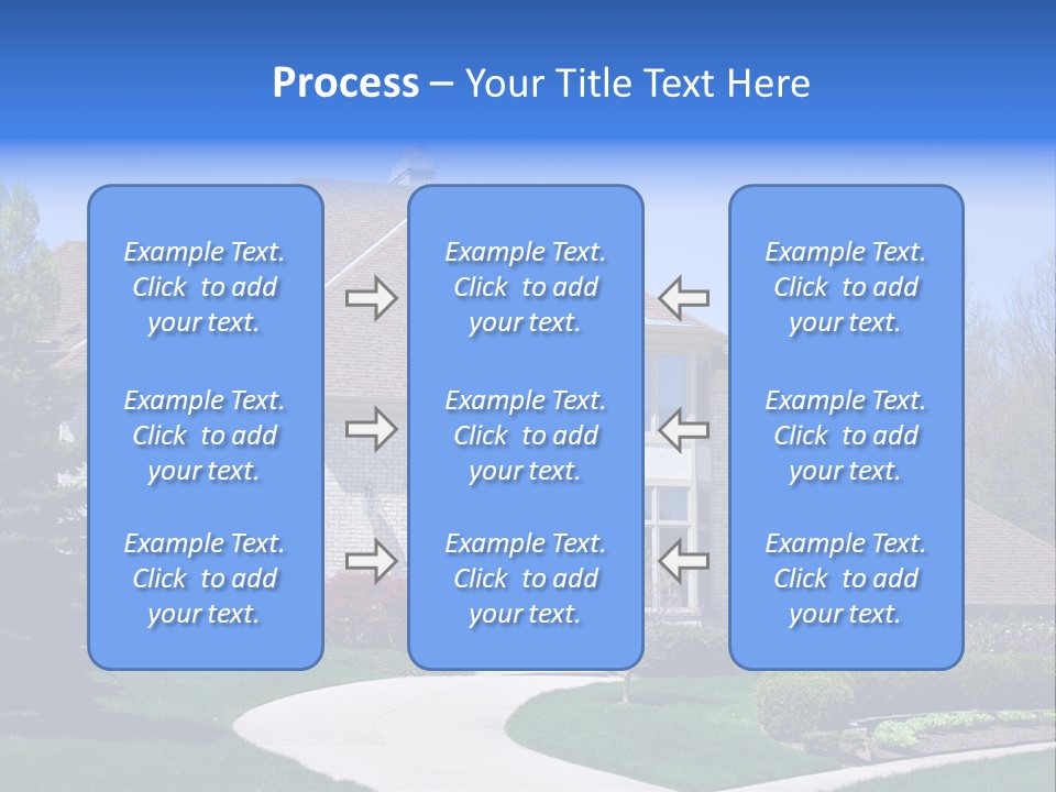 A Large House With A Fountain In Front Of It PowerPoint Template