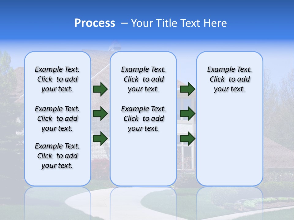 A Large House With A Fountain In Front Of It PowerPoint Template