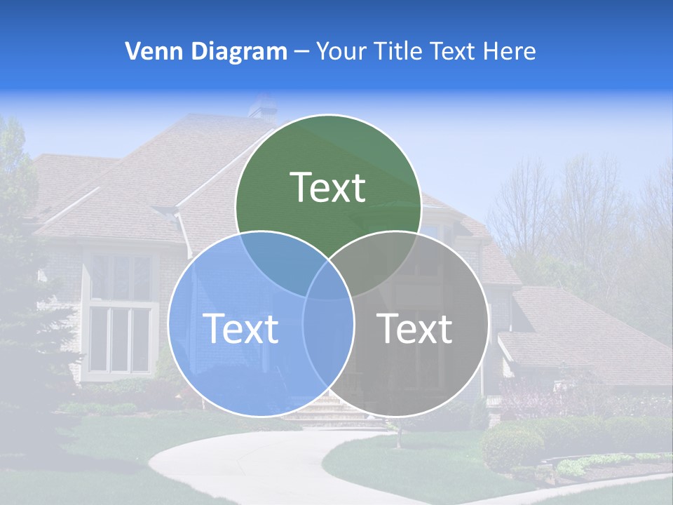 A Large House With A Fountain In Front Of It PowerPoint Template