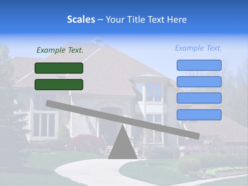 A Large House With A Fountain In Front Of It PowerPoint Template