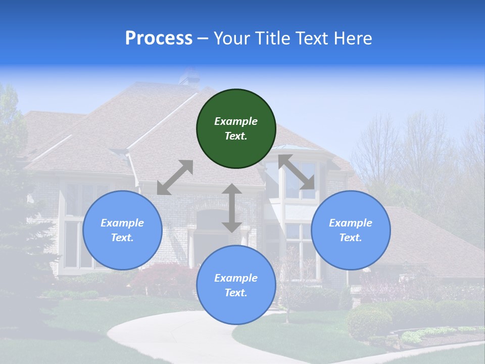 A Large House With A Fountain In Front Of It PowerPoint Template