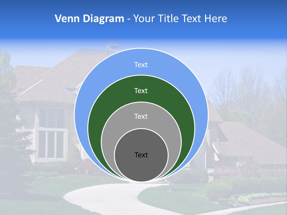A Large House With A Fountain In Front Of It PowerPoint Template