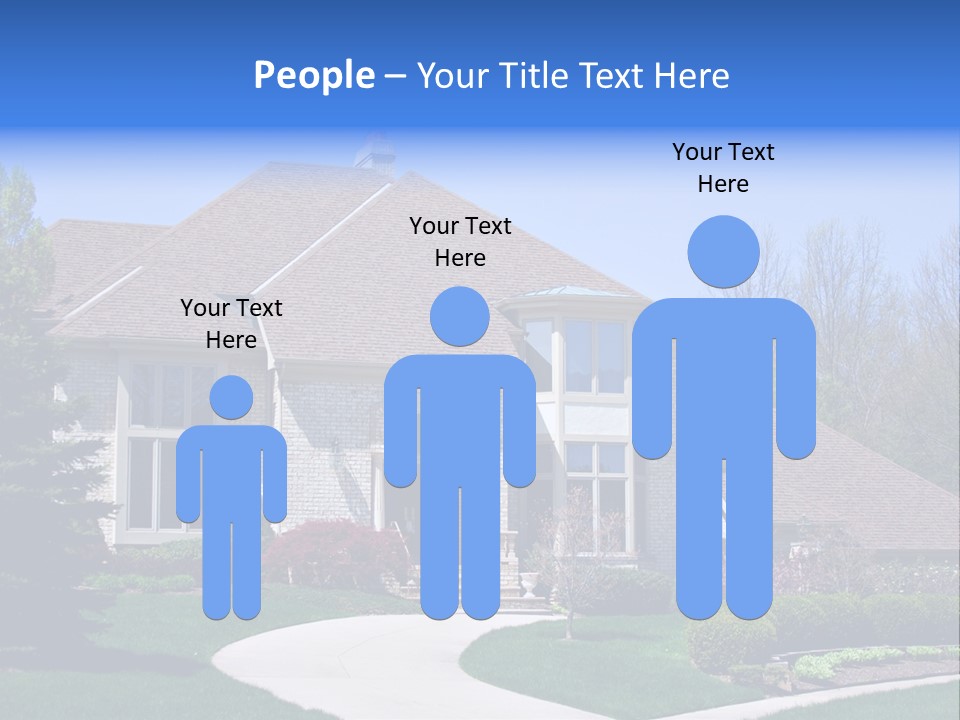 A Large House With A Fountain In Front Of It PowerPoint Template