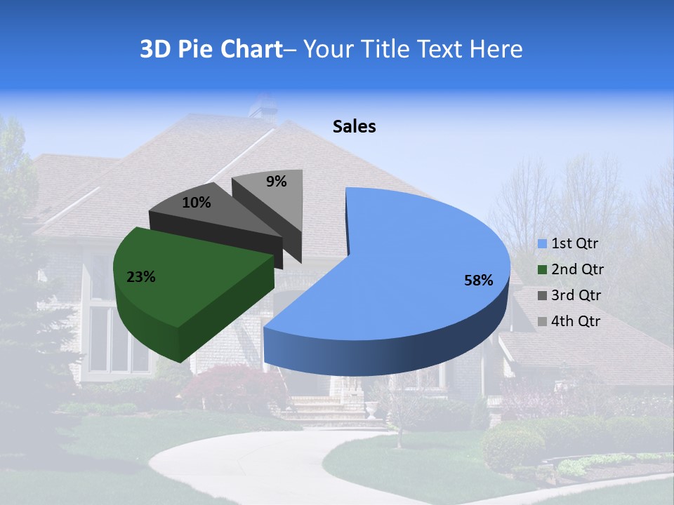 A Large House With A Fountain In Front Of It PowerPoint Template