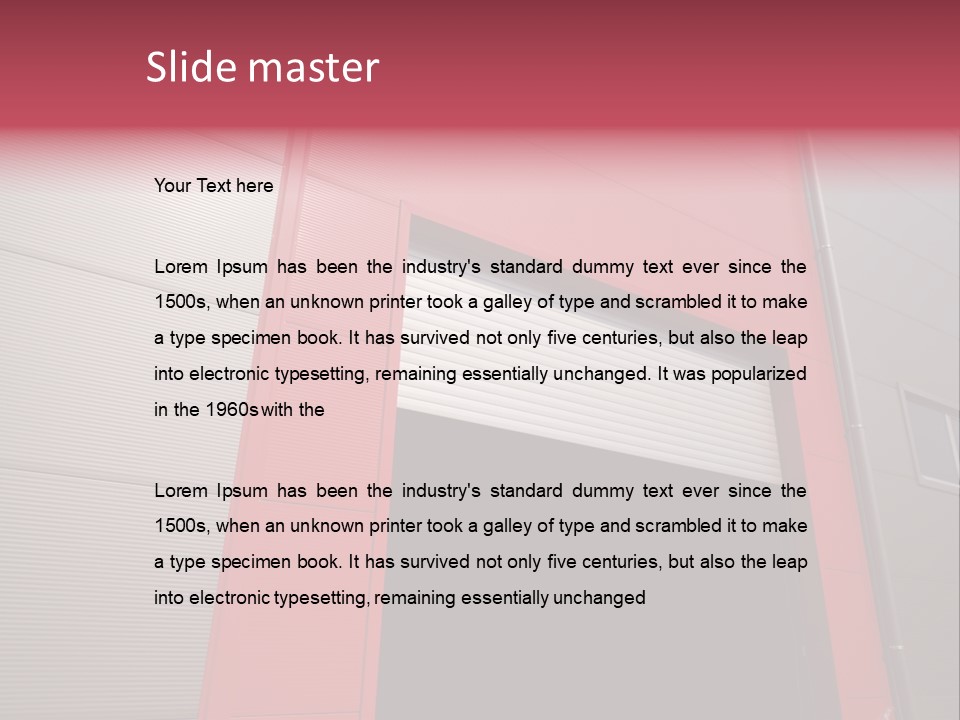 Open Door Of The Modern Industrial Storage Warehouse PowerPoint Template