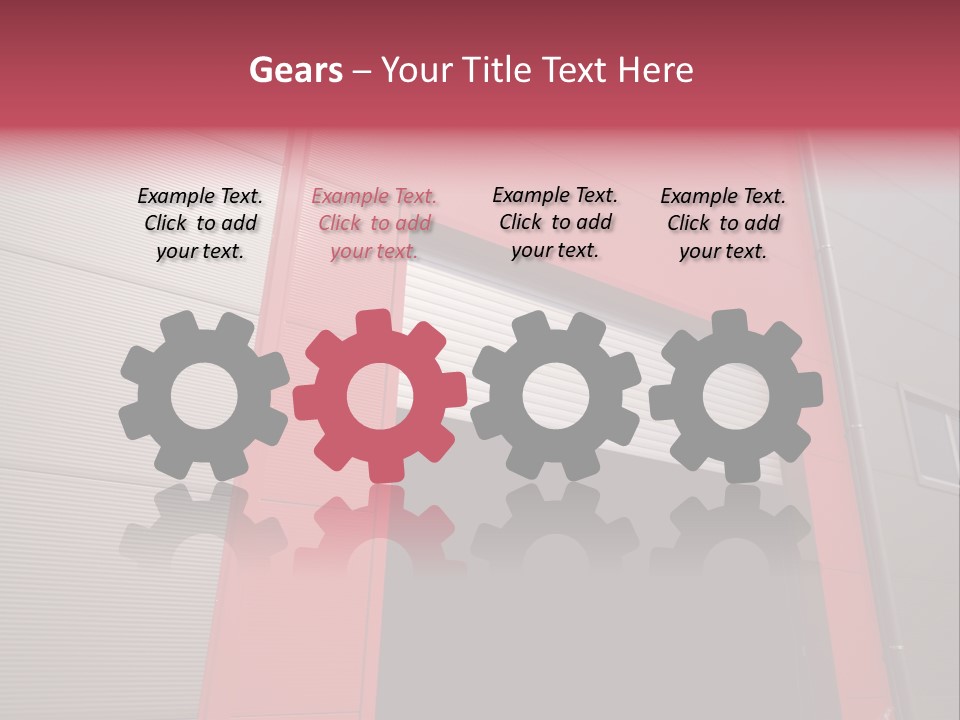 Open Door Of The Modern Industrial Storage Warehouse PowerPoint Template