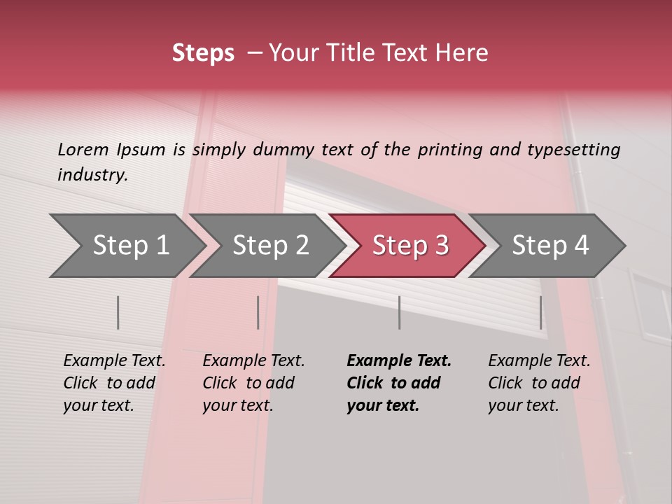 Open Door Of The Modern Industrial Storage Warehouse PowerPoint Template