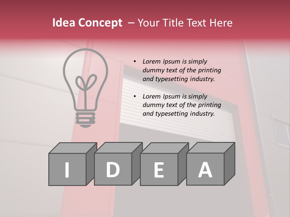 Open Door Of The Modern Industrial Storage Warehouse PowerPoint Template