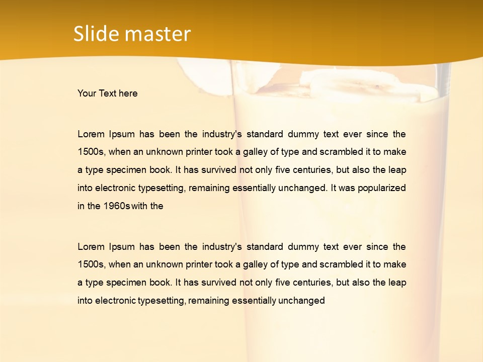 A Glass Of Milk With A Banana On Top Of It PowerPoint Template