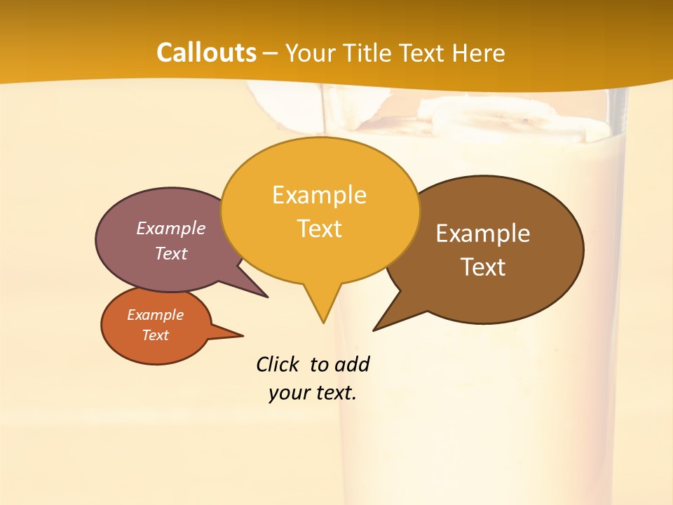 A Glass Of Milk With A Banana On Top Of It PowerPoint Template