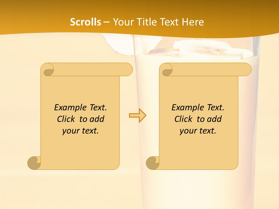 A Glass Of Milk With A Banana On Top Of It PowerPoint Template