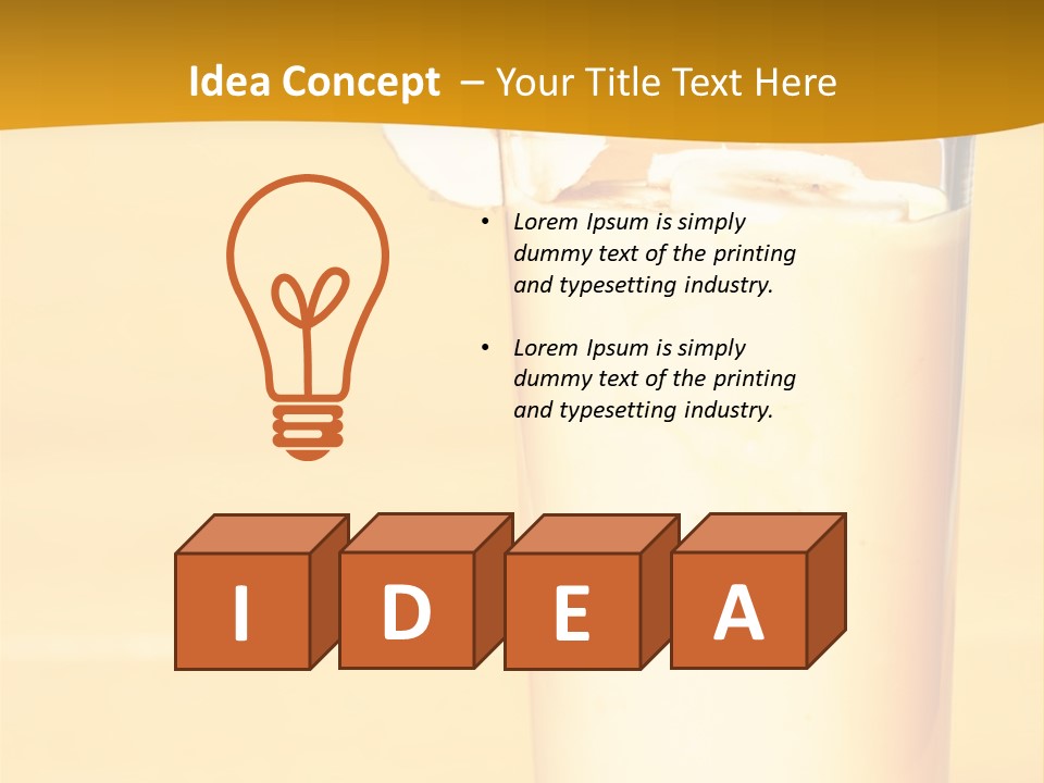 A Glass Of Milk With A Banana On Top Of It PowerPoint Template