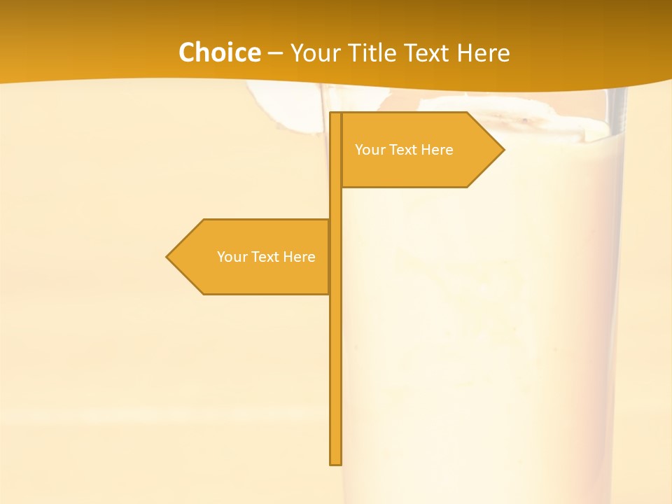 A Glass Of Milk With A Banana On Top Of It PowerPoint Template