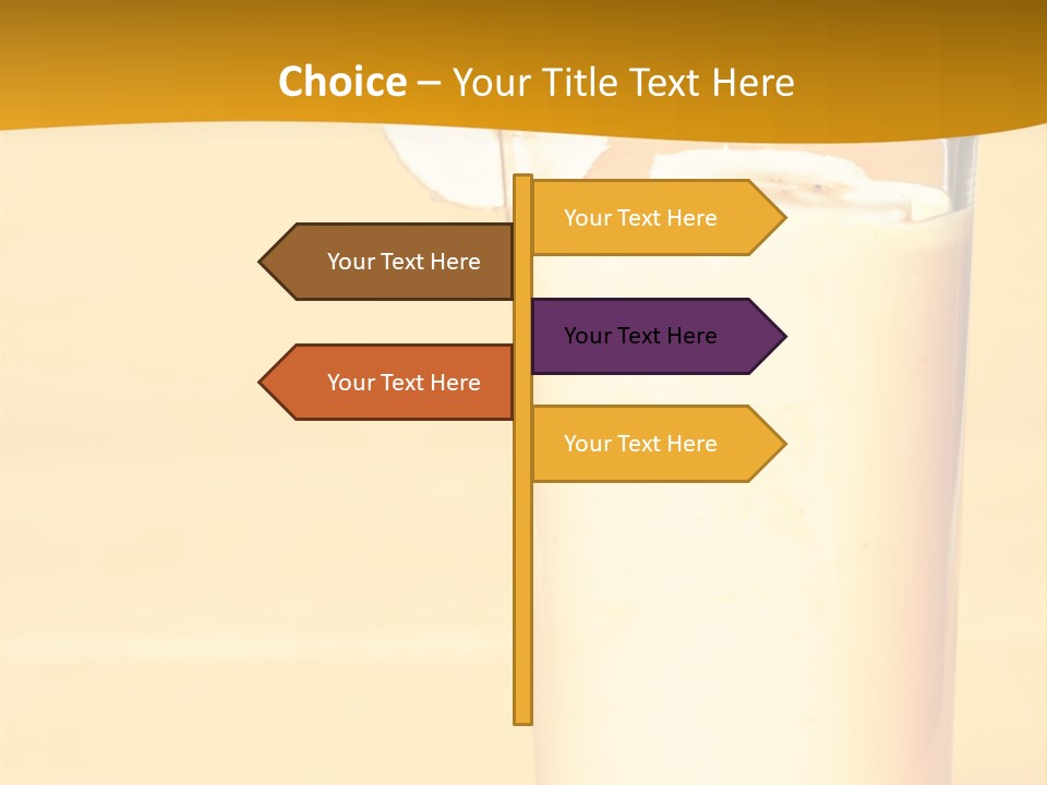 A Glass Of Milk With A Banana On Top Of It PowerPoint Template