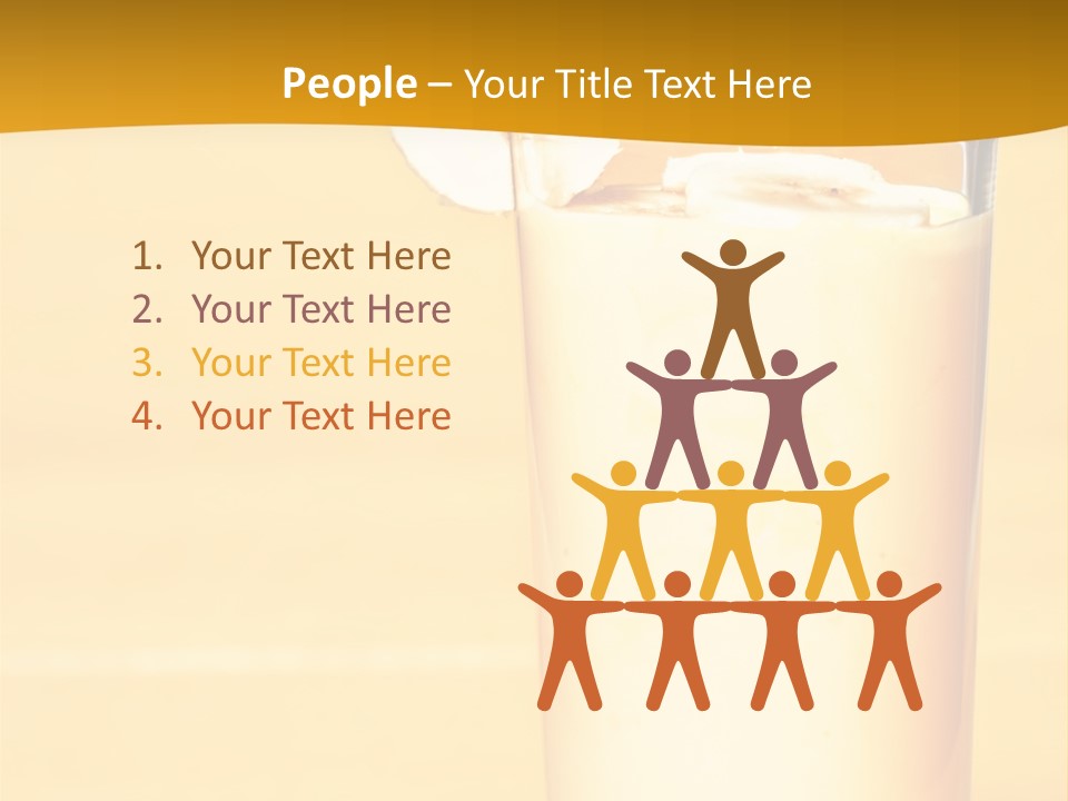 A Glass Of Milk With A Banana On Top Of It PowerPoint Template