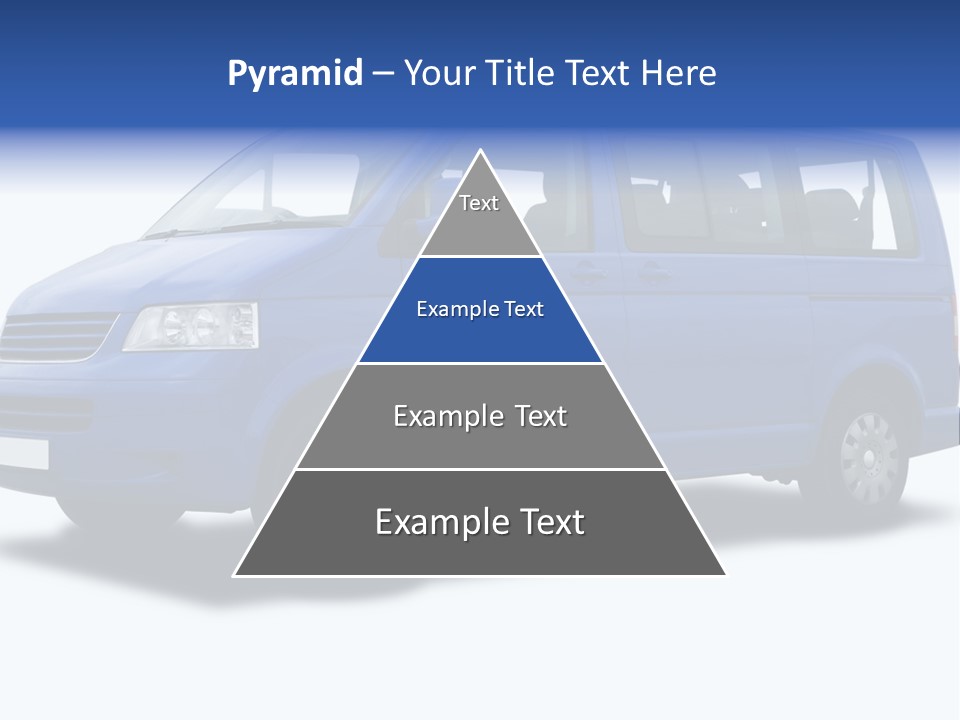 A Blue Passenger Van Isolated On White PowerPoint Template