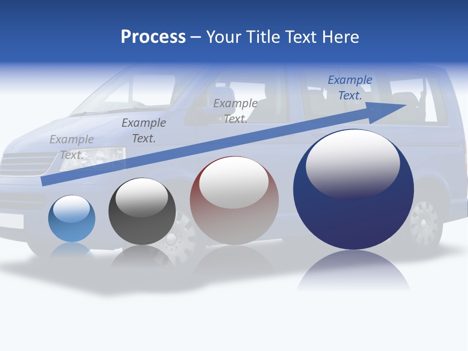 A Blue Passenger Van Isolated On White PowerPoint Template