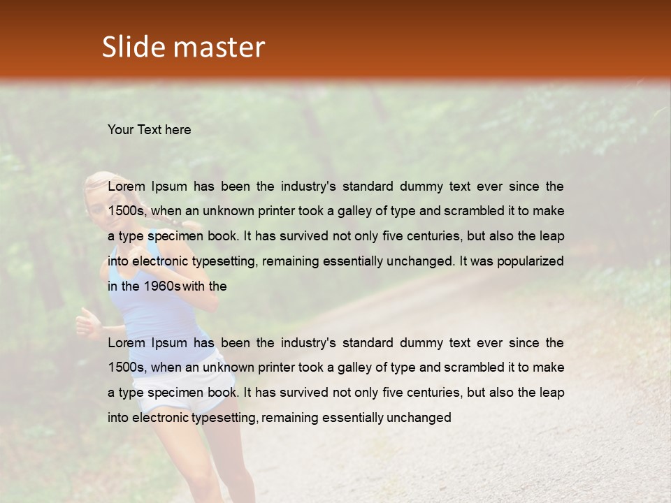 Woman Runner Exercising, From A Complete Series Of Photos. PowerPoint Template