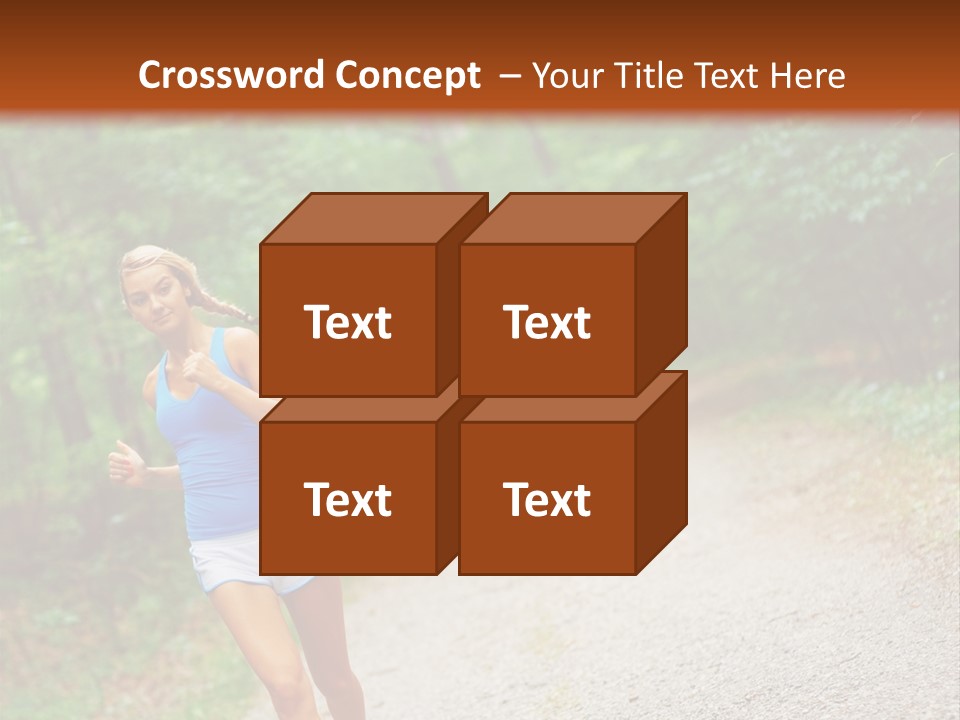 Woman Runner Exercising, From A Complete Series Of Photos. PowerPoint Template