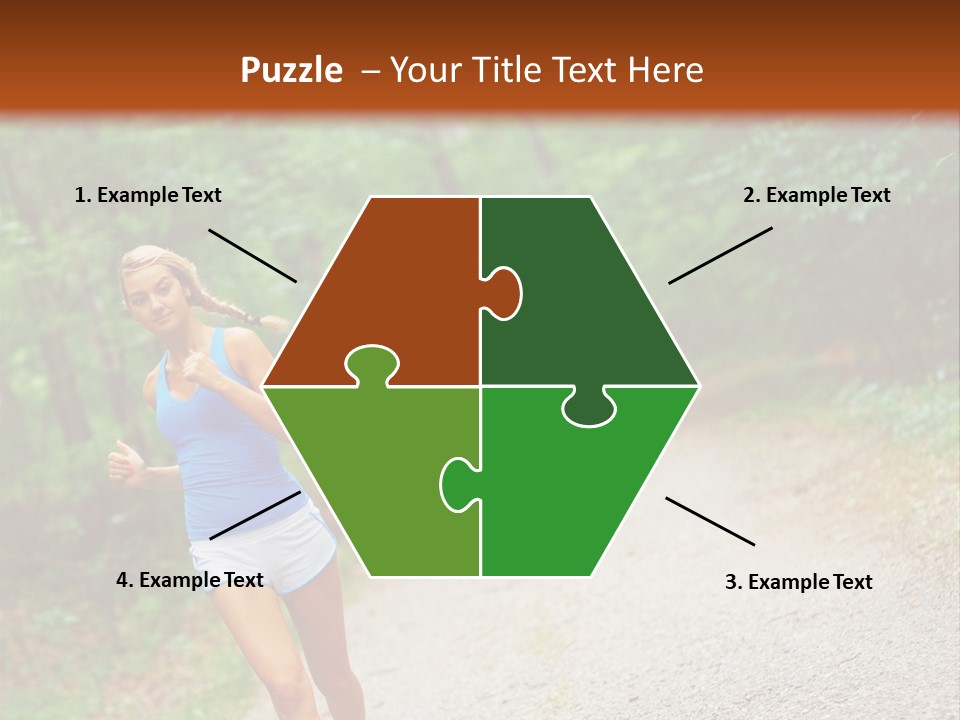 Woman Runner Exercising, From A Complete Series Of Photos. PowerPoint Template