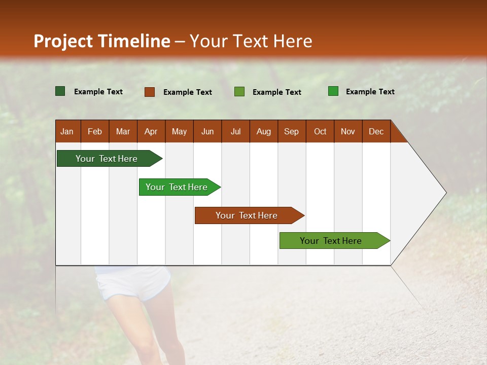 Woman Runner Exercising, From A Complete Series Of Photos. PowerPoint Template
