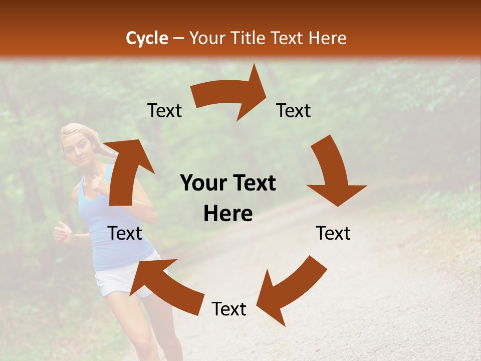 Woman Runner Exercising, From A Complete Series Of Photos. PowerPoint Template
