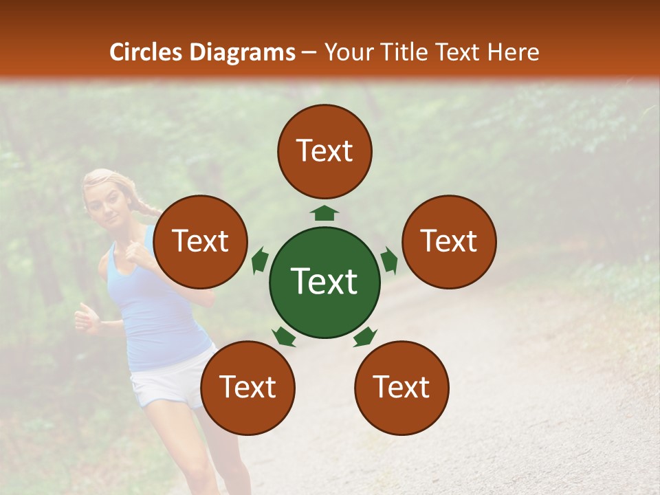 Woman Runner Exercising, From A Complete Series Of Photos. PowerPoint Template