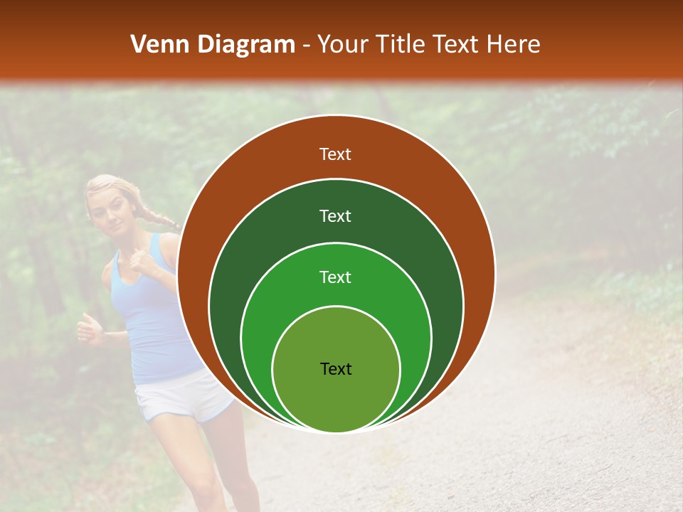 Woman Runner Exercising, From A Complete Series Of Photos. PowerPoint Template