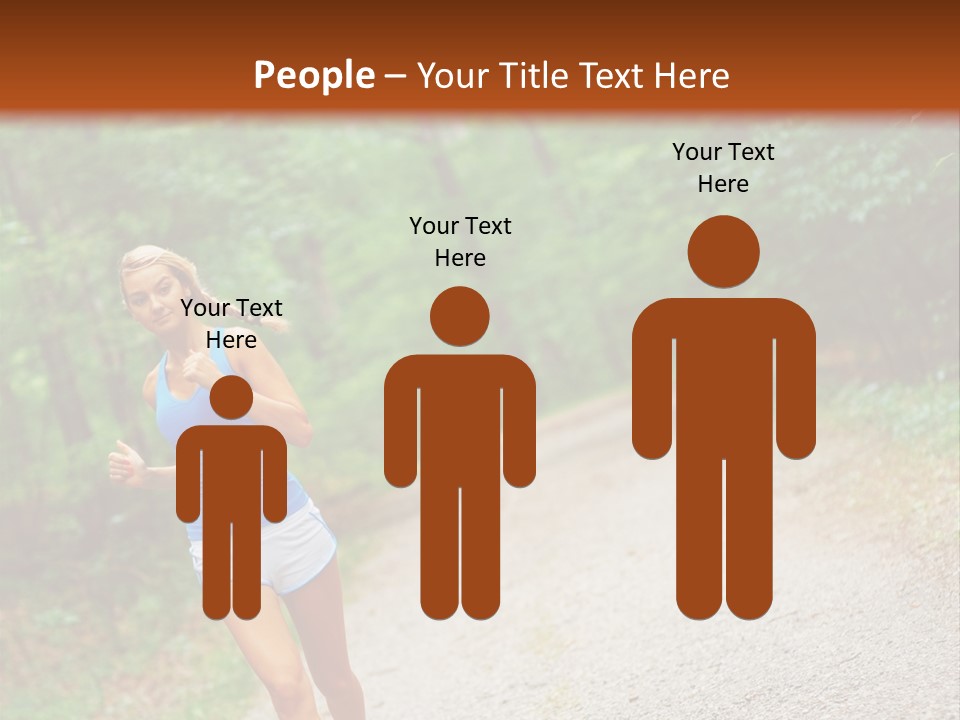 Woman Runner Exercising, From A Complete Series Of Photos. PowerPoint Template