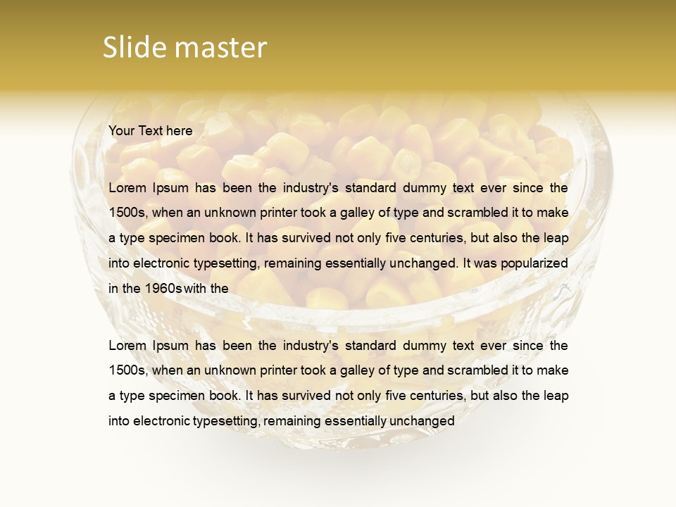 Sweetcorn In Crystal Bowl PowerPoint Template