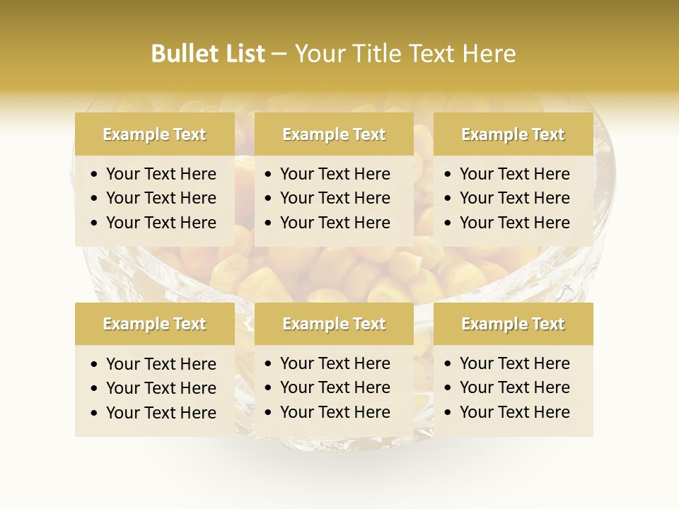 Sweetcorn In Crystal Bowl PowerPoint Template