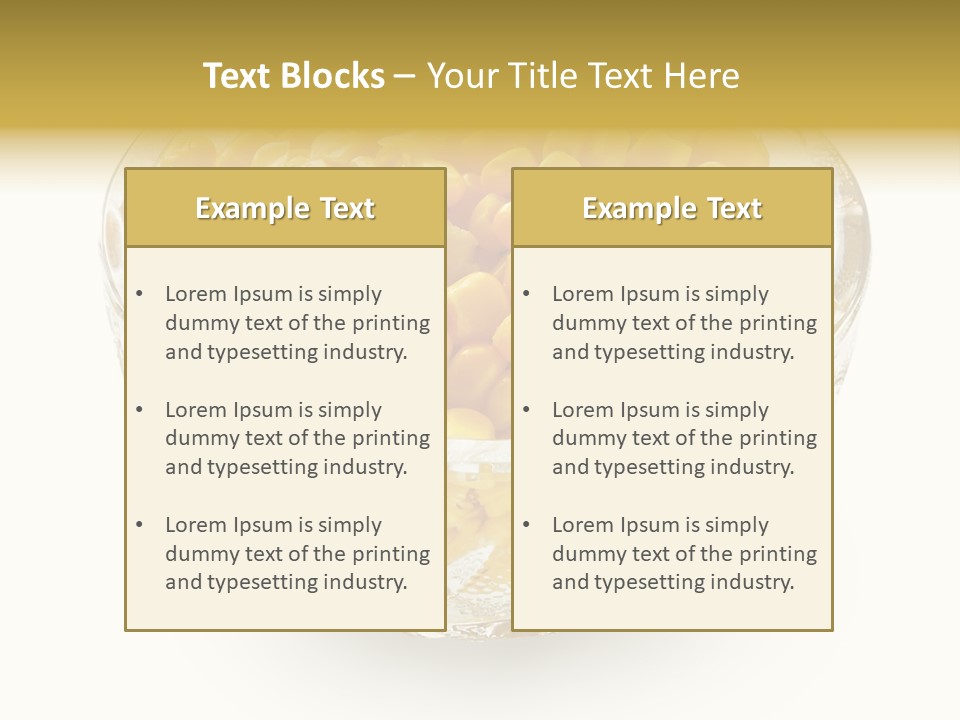 Sweetcorn In Crystal Bowl PowerPoint Template