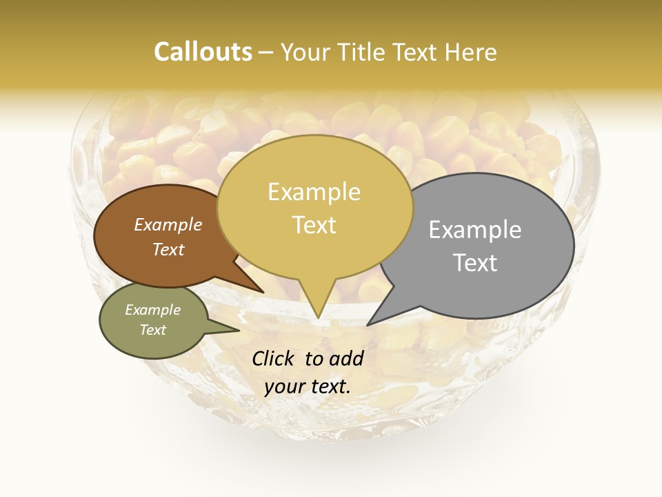 Sweetcorn In Crystal Bowl PowerPoint Template