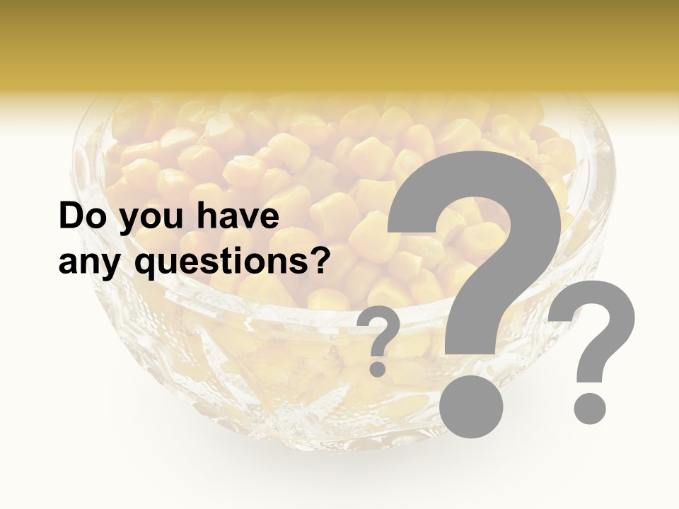 Sweetcorn In Crystal Bowl PowerPoint Template