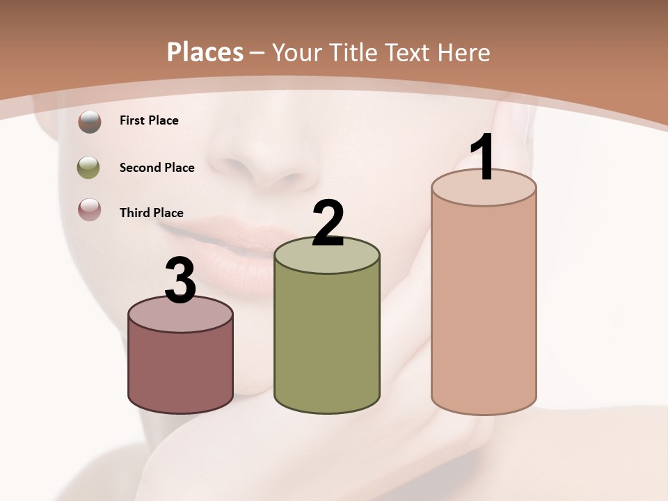 Portrait Of Young Elegance Woman Stroking Her Beautiful Face PowerPoint Template