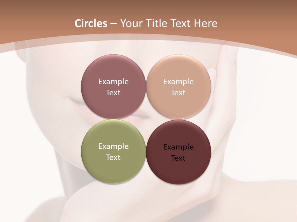 Portrait Of Young Elegance Woman Stroking Her Beautiful Face PowerPoint Template