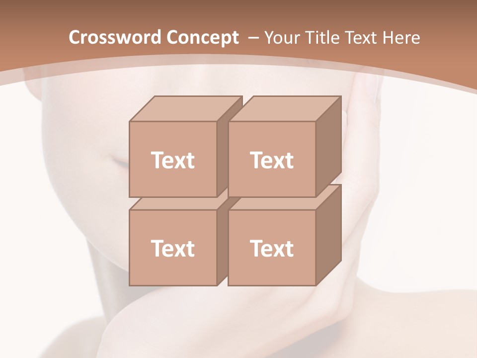 Portrait Of Young Elegance Woman Stroking Her Beautiful Face PowerPoint Template