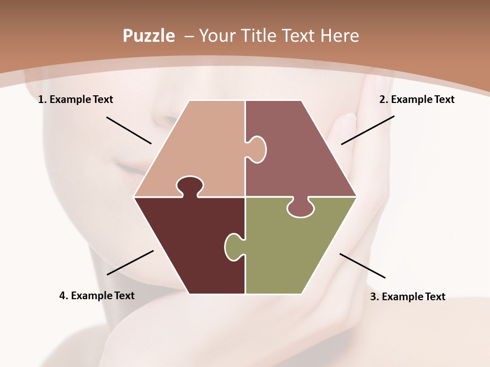 Portrait Of Young Elegance Woman Stroking Her Beautiful Face PowerPoint Template