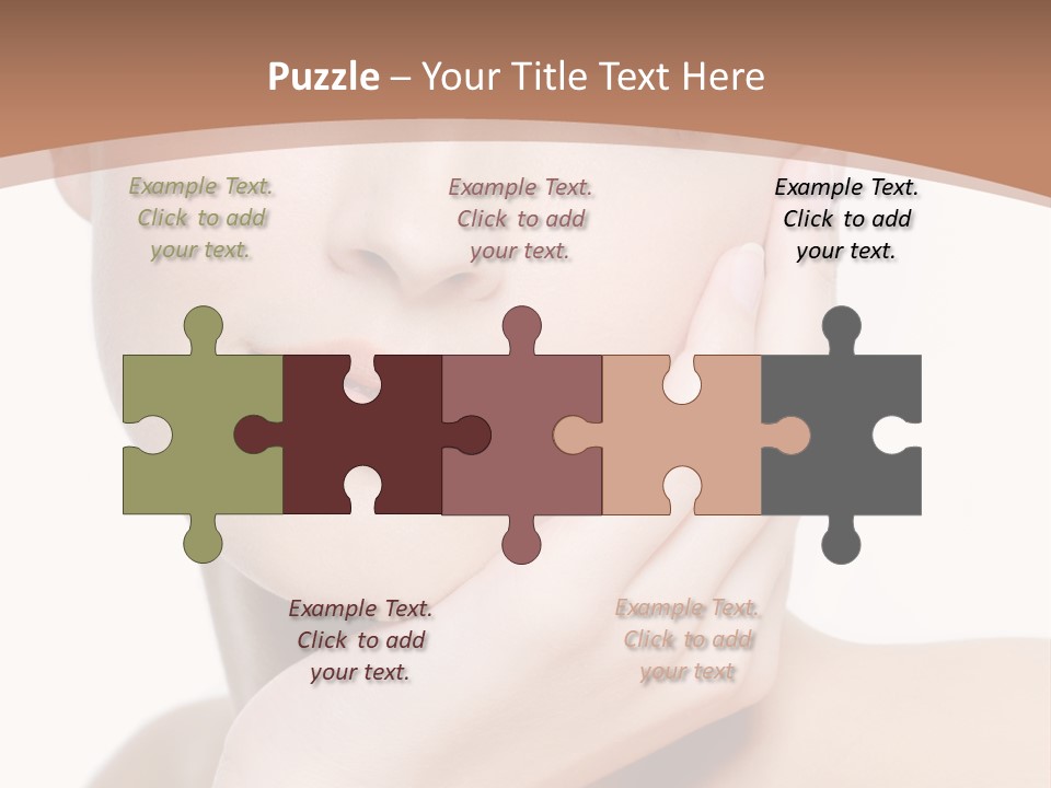 Portrait Of Young Elegance Woman Stroking Her Beautiful Face PowerPoint Template