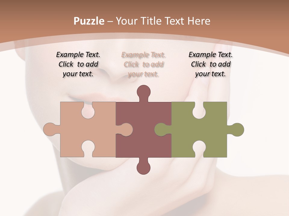 Portrait Of Young Elegance Woman Stroking Her Beautiful Face PowerPoint Template